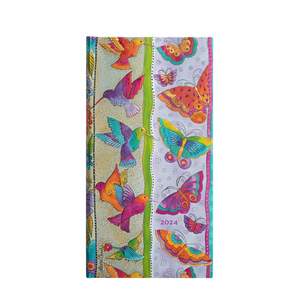 Paperblanks Playful Creations 2024 Diary Slim Hummingbirds & Flutterbyes Verso Week-to-View - 1