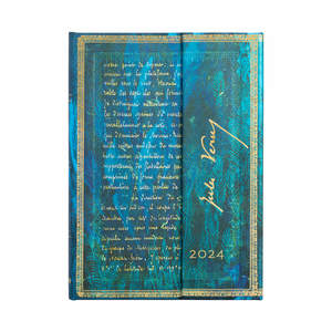 Paperblanks Embellished Manuscripts Collection 2024 Diary Midi Verne, Twenty Thousand Leagues Horizontal Week-to-View - 1