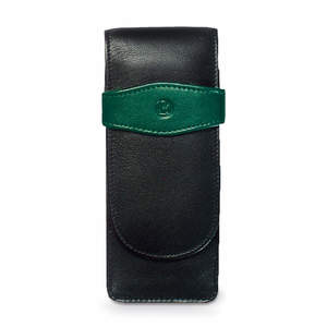 Black-Green Pelikan Pen Pouch Case for Three Pens