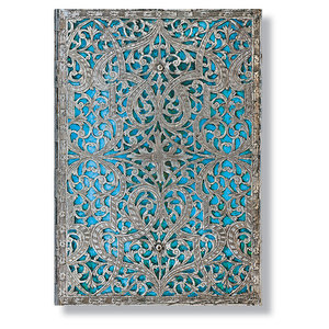 Midi Paperblanks Silver Filigree Maya Blue Address Book - 1