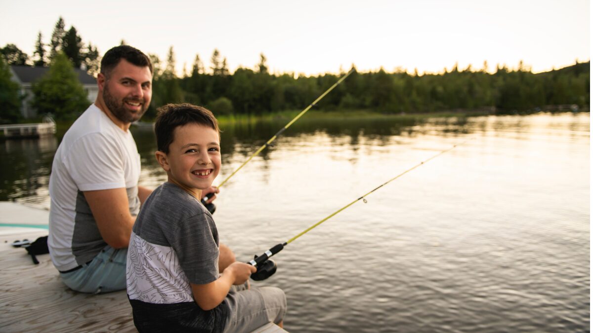 Father and son fishing