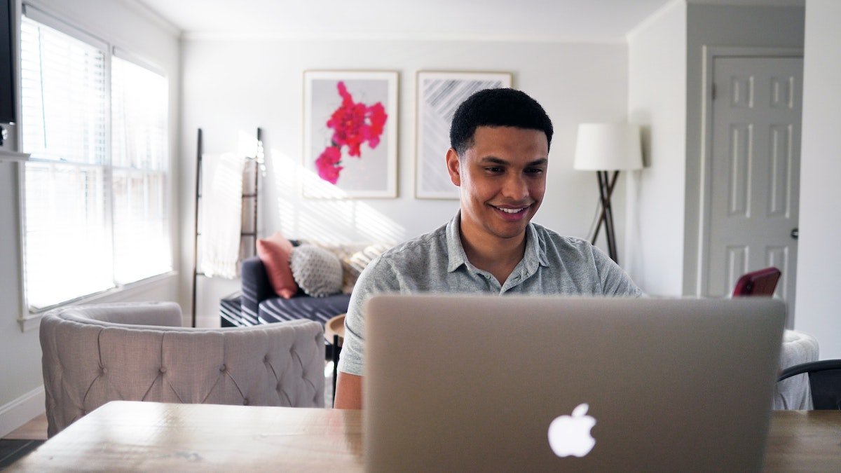 Man in front of computer