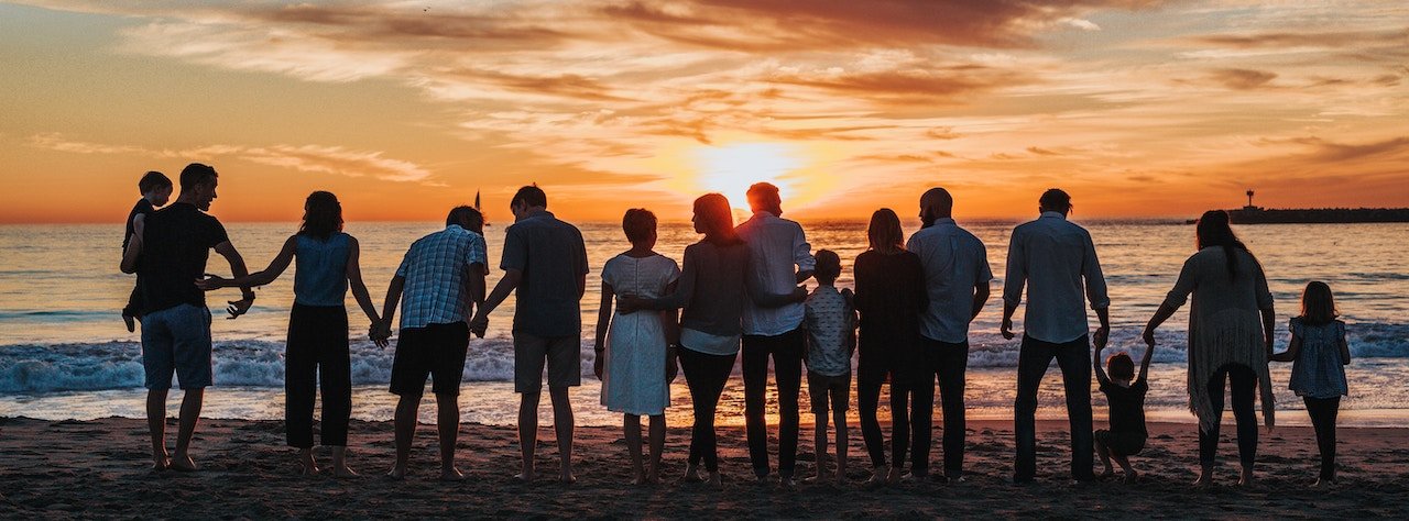 happy family on beach