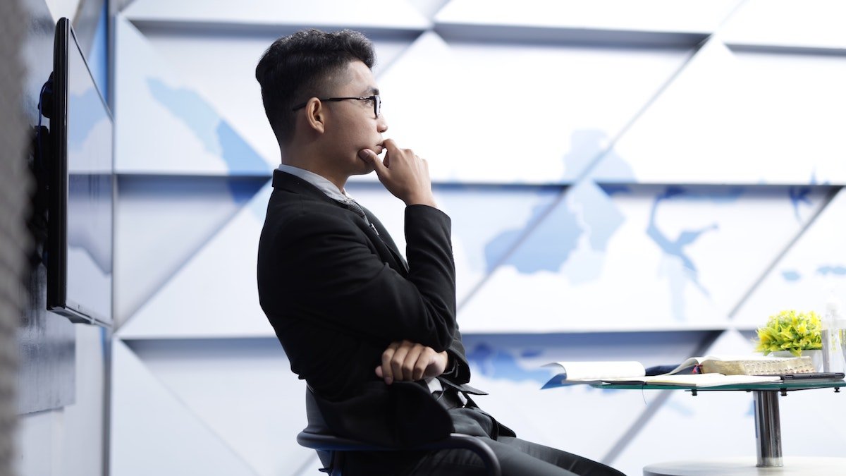 Man thinking in chair