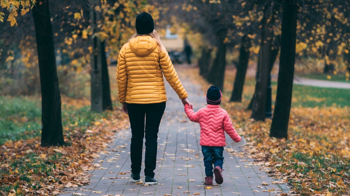 Mother and Daughter Walking