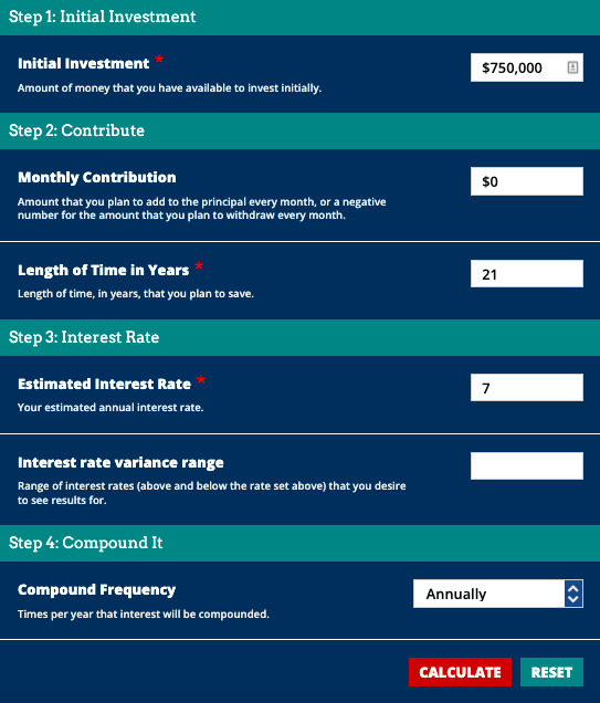 Compound interest calculator